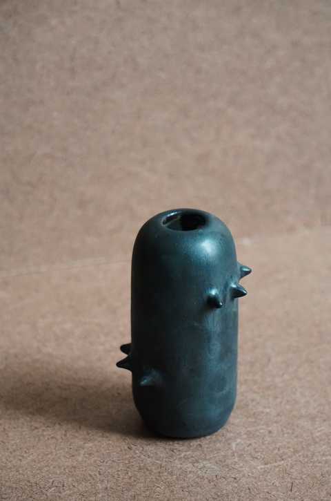 Mini Spikey Bud Vase 2, Matte Black