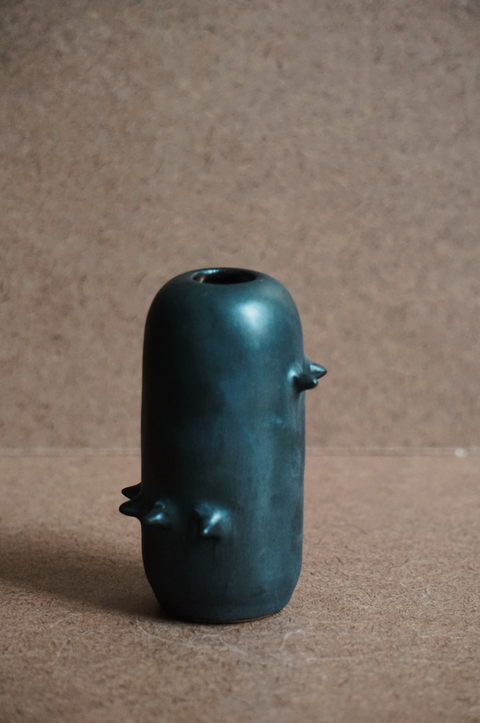Mini Spikey Bud Vase 2, Matte Black